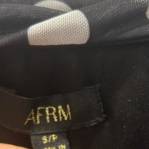 AFRM Thelma Dress Polka Dot Maxi Off The Shoulder Black and White Dress - Picture 5 of 6